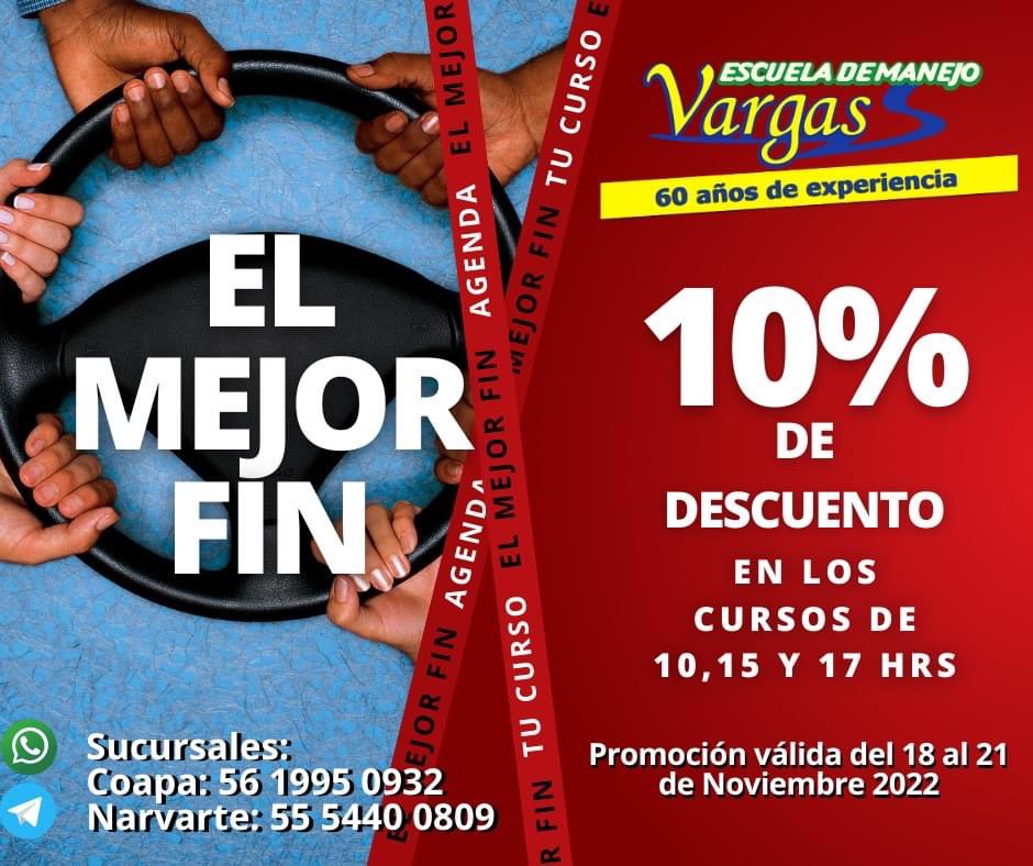VargasManejo's tweet photo. El mejor fin de semana de todo el año llego.
¡APROVECHA!
Válido al 21 de Noviembre de 2022
Certificado de manejo ¡GRATIS! Para tramitar tú licencia.
¡¡¡AGENDA HOY MISMO!!!
#EscuelaDeManejo
Sucursales:
-Narvarte:55 5440 0809
-Coapa: 55 2589 1626
#ManejaconVargas @En_Narvarte https://t.co/JsAb4NBqqF