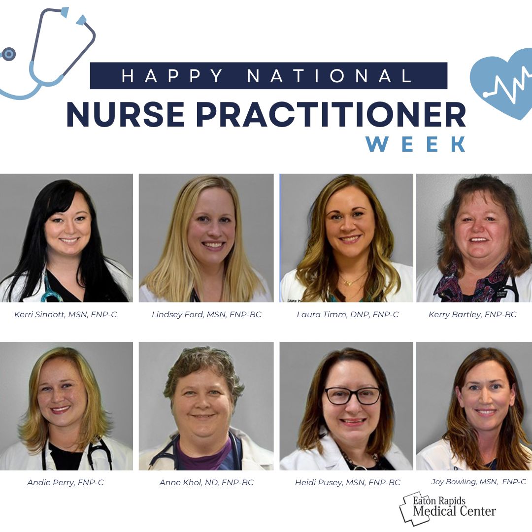 ERMCHealth's tweet photo. Happy National Nurse Practitioner Week💙 We are thankful for your hard work and dedication to our community. https://t.co/ymffEiFfOQ