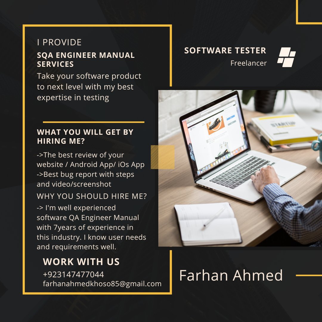 FarhanA79865971's tweet image. #Websitetesting
#Androidapptesting
#iOsapptesting
#Freelancer
#remotejobs
#QAmanual
#usertesting