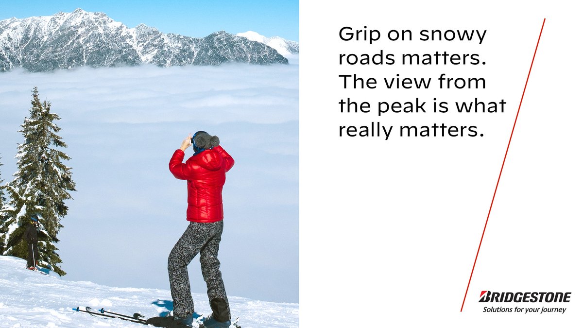 Bridgestone's tweet photo. Grip on snowy roads matters. The view from the peak is what really matters. #BridgestoneTires #Weatherpeak https://t.co/3dvYAUoxBh