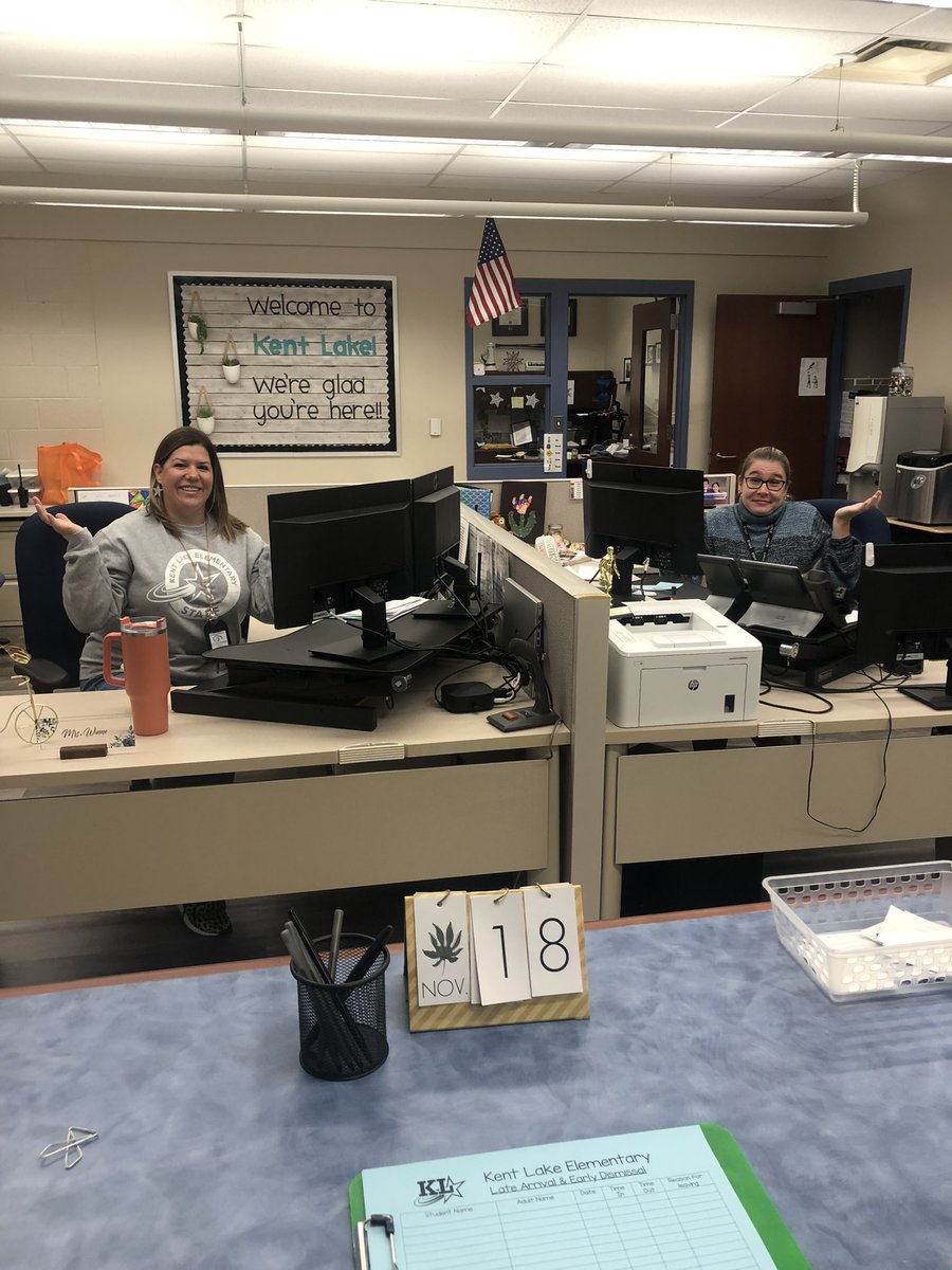 It’s Friday and our #FearlessLeader is just hanging around - looks like the office ladies are making all the decisions today! #KLStarLeaders