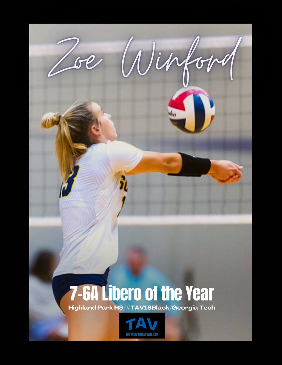 TX Advantage VB (@tavvolleyball) on Twitter photo Congrats to #TAV18Black athlete <a href="/zoewinford6/">Zoe Winford</a> (Highland Park HS/Georgia Tech) for being named 7-6A Libero of the Year! #GoTAV Congrats to #TAV18Black athlete <a href="/zoewinford6/">Zoe Winford</a> (Highland Park HS/Georgia Tech) for being named 7-6A Libero of the Year! #GoTAV