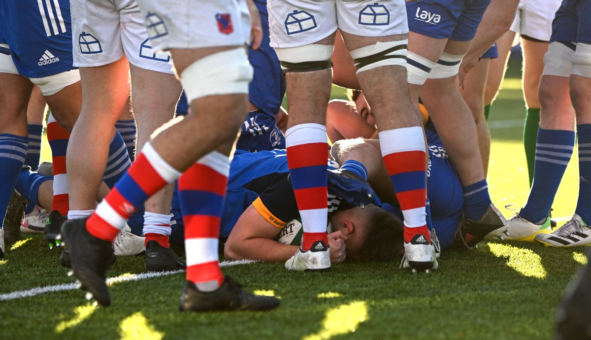 leinsterrugby's tweet photo. 𝗬𝗼𝘂𝗿 𝗳𝗶𝗿𝘀𝘁 𝗵𝗮𝗹𝗳 𝘁𝗿𝘆 𝘀𝗰𝗼𝗿𝗲𝗿𝘀 🔥

Lee Barron pushed over for two tries in the opening 40. 💥💥
A solo run and finish by Cormac Foley. 🤯
A fine step for our fourth try by Andrew Smith. 🕺

#LEIvCHI #FromTheGroundUp https://t.co/f5YMvgU3mY