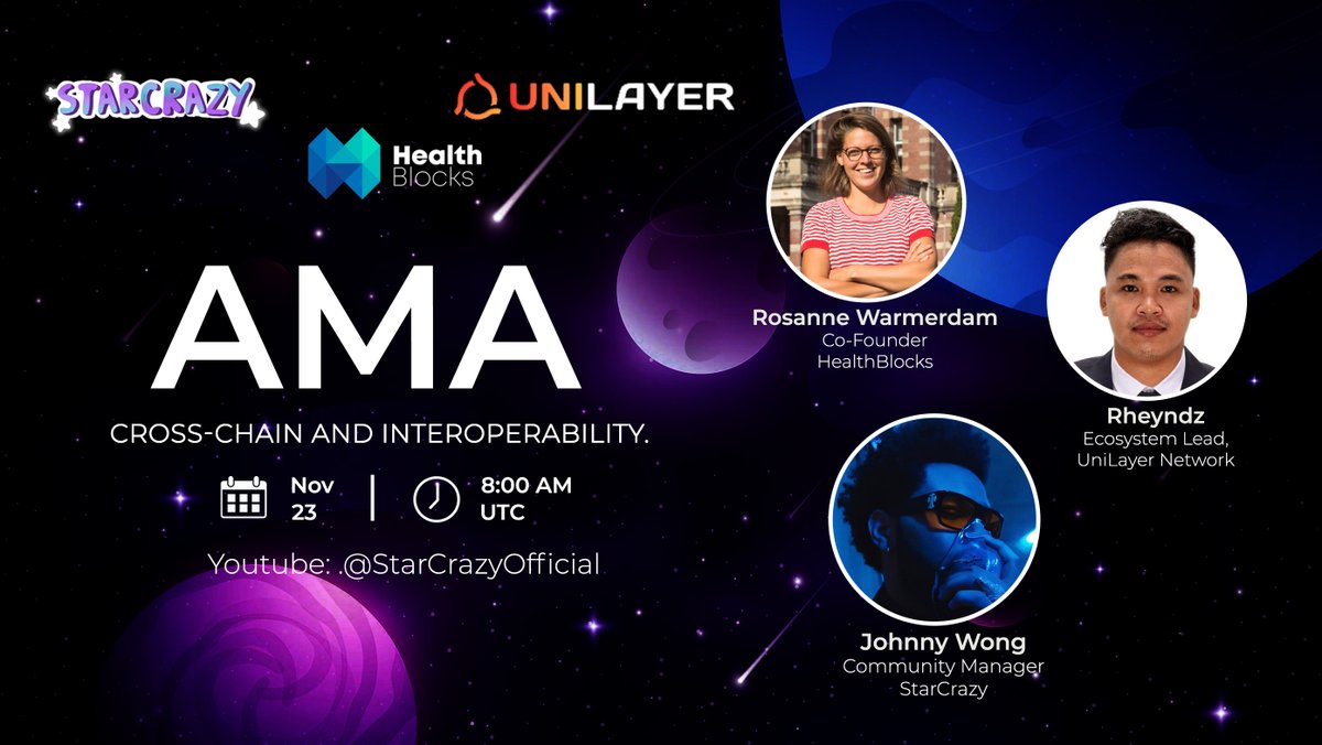 GameFantasyOFFL's tweet photo. #StarCrazy News!!!🙌🌎🌍🌟

Upcoming AMA with UNILAYER and HealthBlocks🌟🌟
at 8 am UTC Wed November 23rd🙌🙌

10 USDT for 15 Lucky Audiences🤩🤩

Youtube Link: https://t.co/J3bU0YNxND👈👈

#GameFi #PlayToEarn @IoTeX_Community @iotex_io https://t.co/NtGpxPLlSY