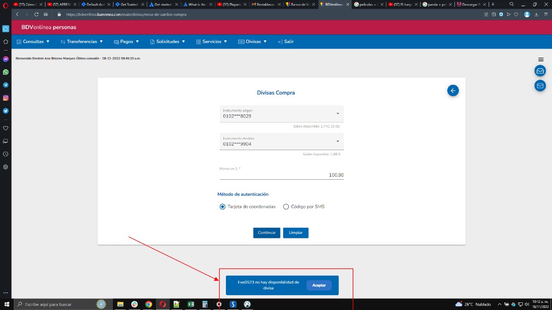 einsteinjbm's tweet photo. @BcodeVenezuela desde hace 3 días intentando comprar dólares y siempre sale este error en distintos momentos de la mañana que es cuando se puede hacer. Hay algún error en el sistema paga este módulo en particular? O está restringido por alguna razón? https://t.co/co361v7Nsl