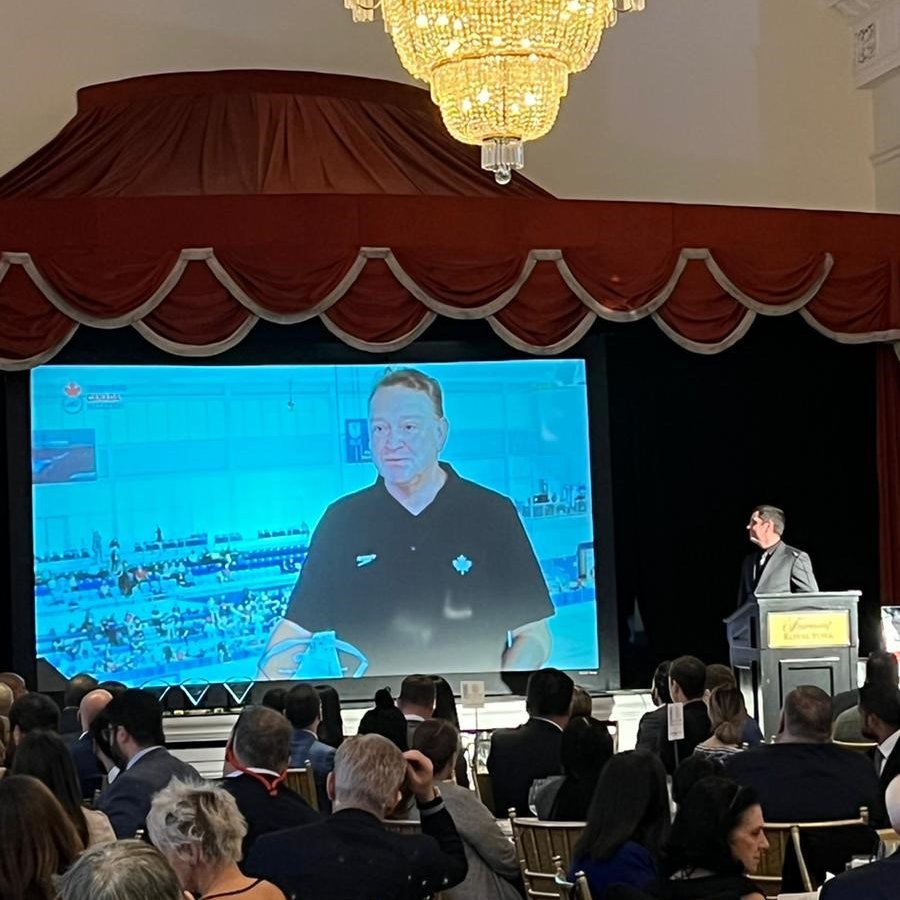 SwimmingCanada's tweet photo. Thanks to @SportsMediaCA for an outstanding 25th Achievement Awards luncheon. Our HPD @JohnAtkinSwim was named Sports Executive of the Year! Congrats to other winners @SNETCampbell @nickdidlick @AndiPetrillo @rwesthead and Brian Williams! https://t.co/nTldlZUtow