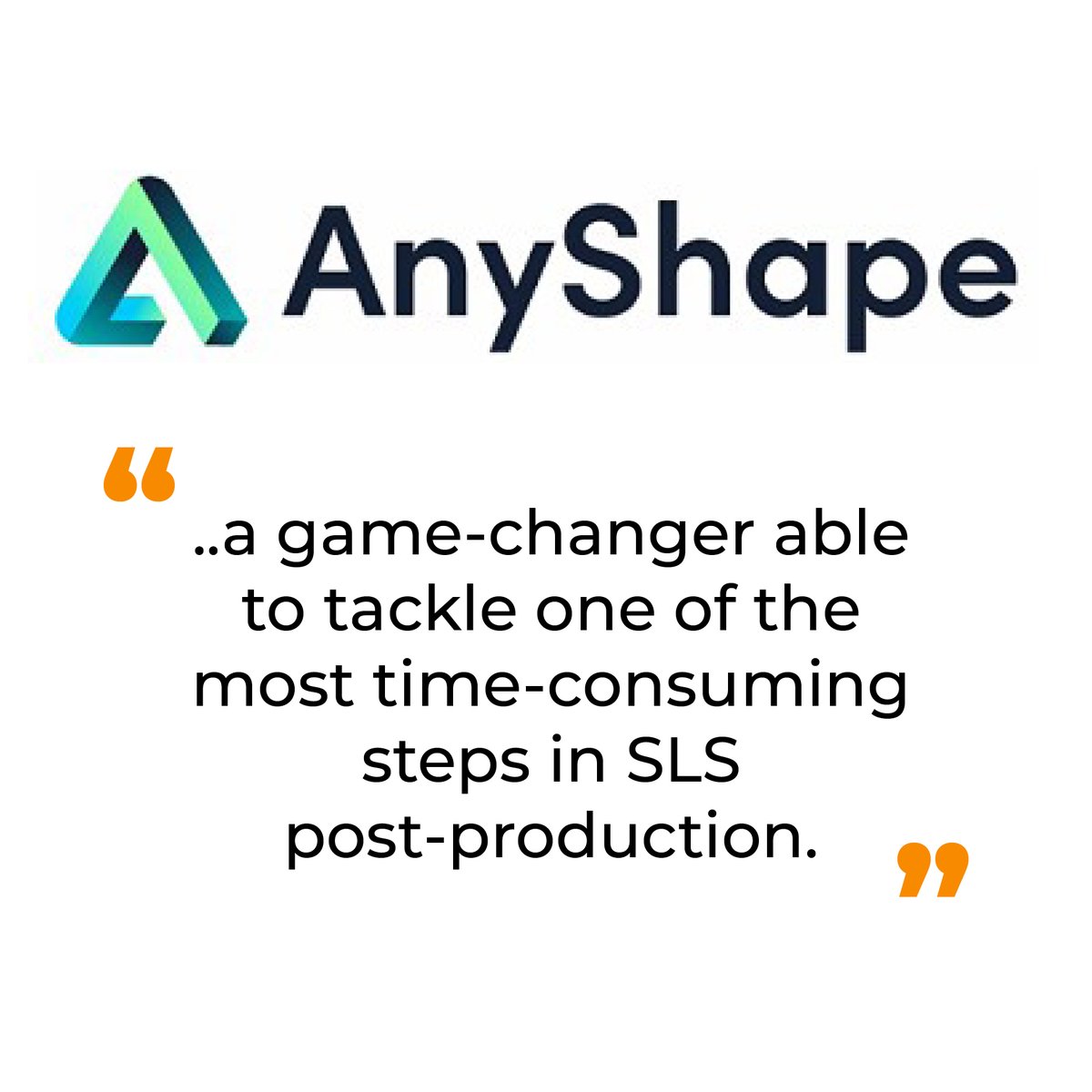 We have seen an increased demand for #automated, sustainable powder removal for #SLS and other production use cases. <a href="/Any_Shape/">AnyShape</a> is a testament to the increased demand for these solutions. To learn more about our partnership &amp; EU growth, check out: bit.ly/3GpxmUL
