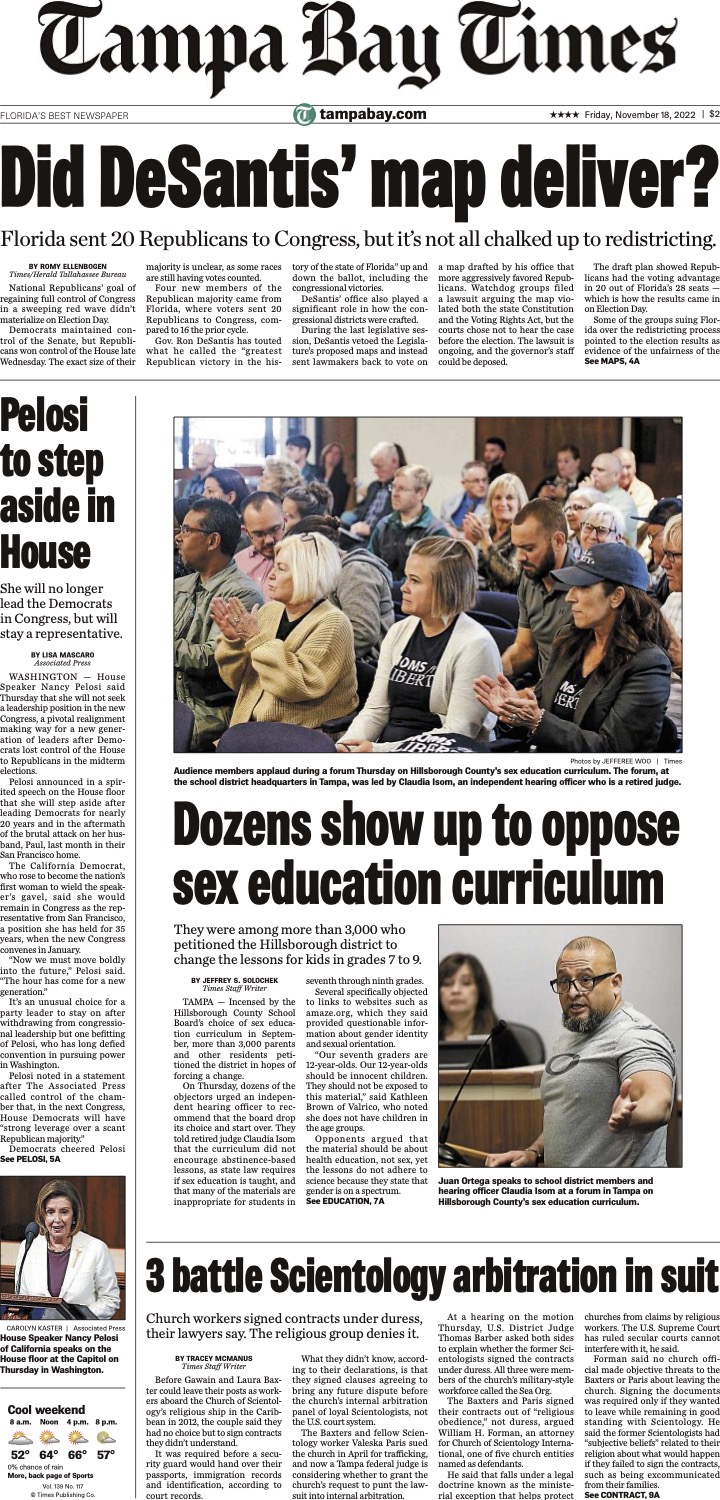 Tampa Bay Times on Twitter "☕️📰Here's a look at today's front page