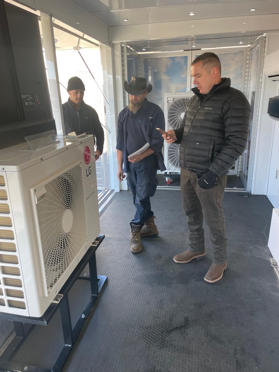 LGHVACUSA's tweet photo. LG is everywhere you are - from the home and office to schools, hotels, hospitals, and more. Yesterday, we brought our Residential mobile showroom to Longmont CO! Thank you to Longmont Winair, LG’s Kyle Bayley and Romeo Sy. #LGRoadshow https://t.co/tEJiQIM1zH
