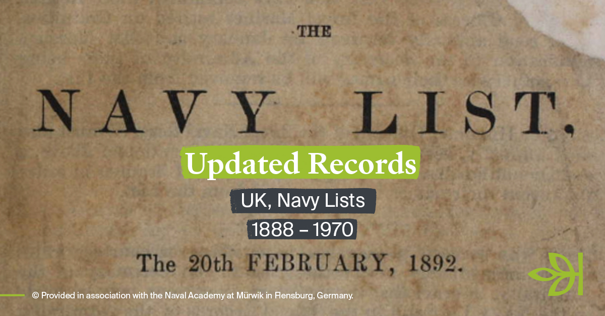 This week on Ancestry® we've updated our UK, Navy Lists, 1888-1970 collection. ​ ​ This list is a good starting place for researching the career of an officer in the Royal Navy with indications to rank and seniority. ​ ​ Find out more: bit.ly/3N0d1Xz