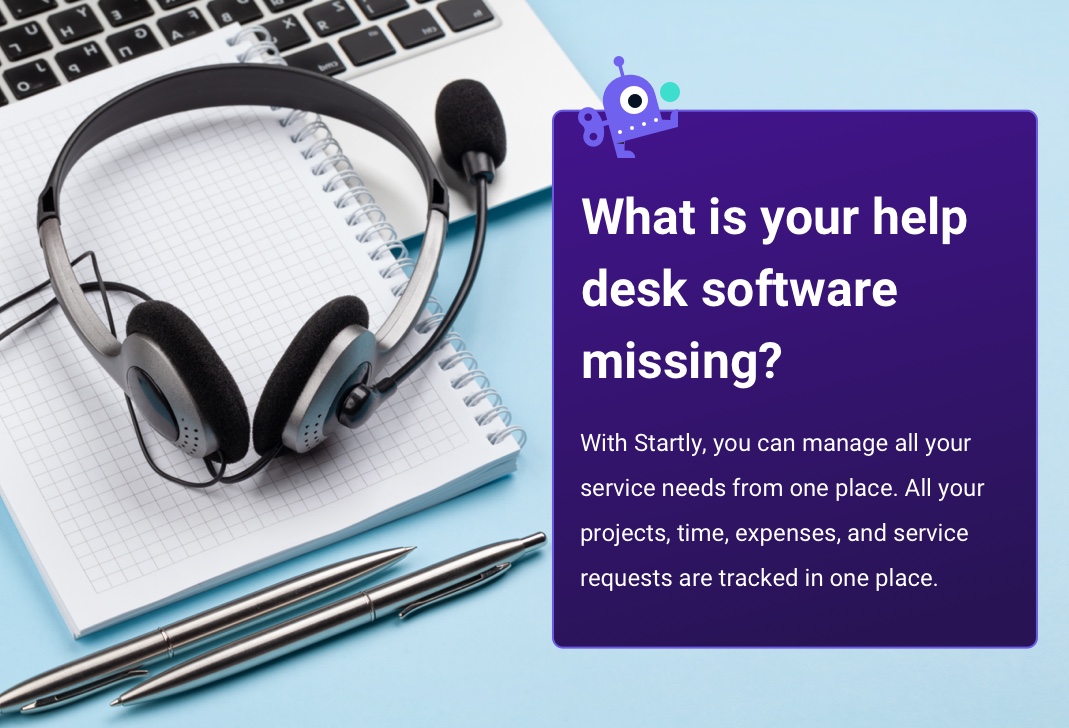 startlysoftware's tweet image. Is it enough to track your time and expenses in one app and your service requests in another? You might want to consider an all-in-one solution like Startly if you&apos;re having trouble doing this with your current help desk software. Visit startly.com for more info.