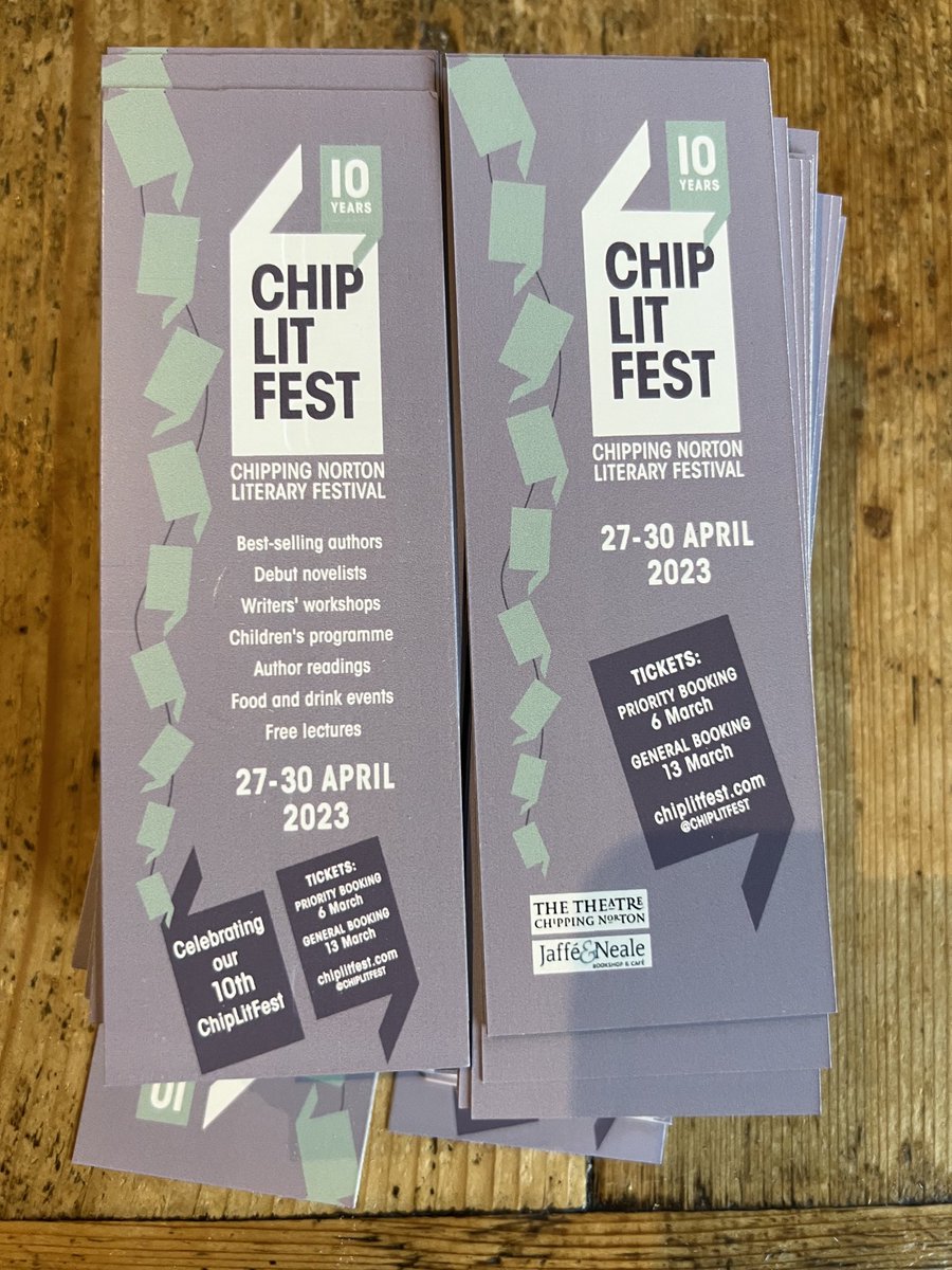 A big wodge of ChipLitFest 2023 bookmarks hot off the press.