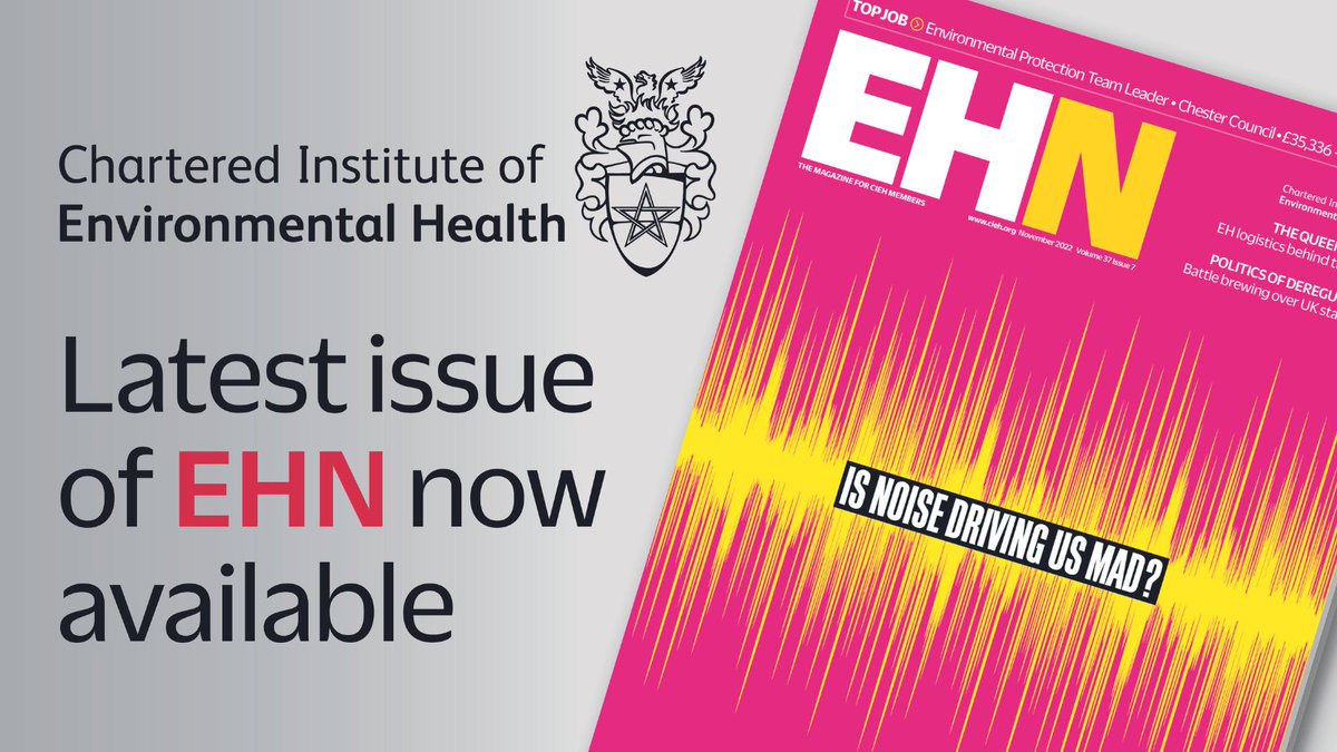 The_CIEH's tweet photo. The November issue of EHN is out now. The online edition is available exclusively to CIEH members via the MyCIEH portal.

https://t.co/VyljBQ7D7s

#EnvironmentalHealthNews #EHN https://t.co/w1qrtws0kV
