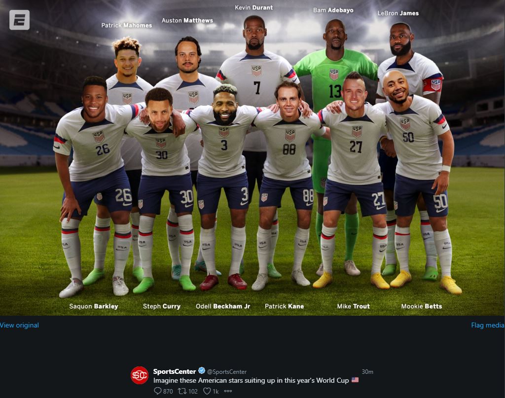 ByLoganMullen's tweet photo. The World Cup really does bring out the weirdest behavior in sports media twitter accounts https://t.co/Y7wHau8HDc