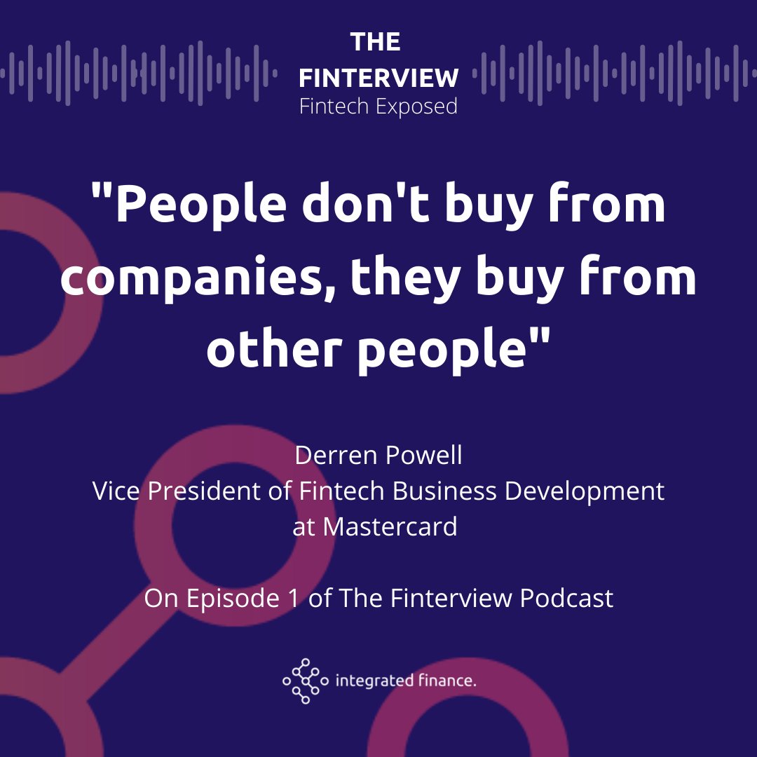 integratedfina4's tweet image. Derren Powell, VP of business development for Fintechs at @MastercardUK explains how to build strong business relationships in The Finterview podcast - Fintech Exposed. Listen 🎧on Spotify loom.ly/bsJV44M or Apple Podcasts loom.ly/fdjbUKo 
#IFincubator #fintech