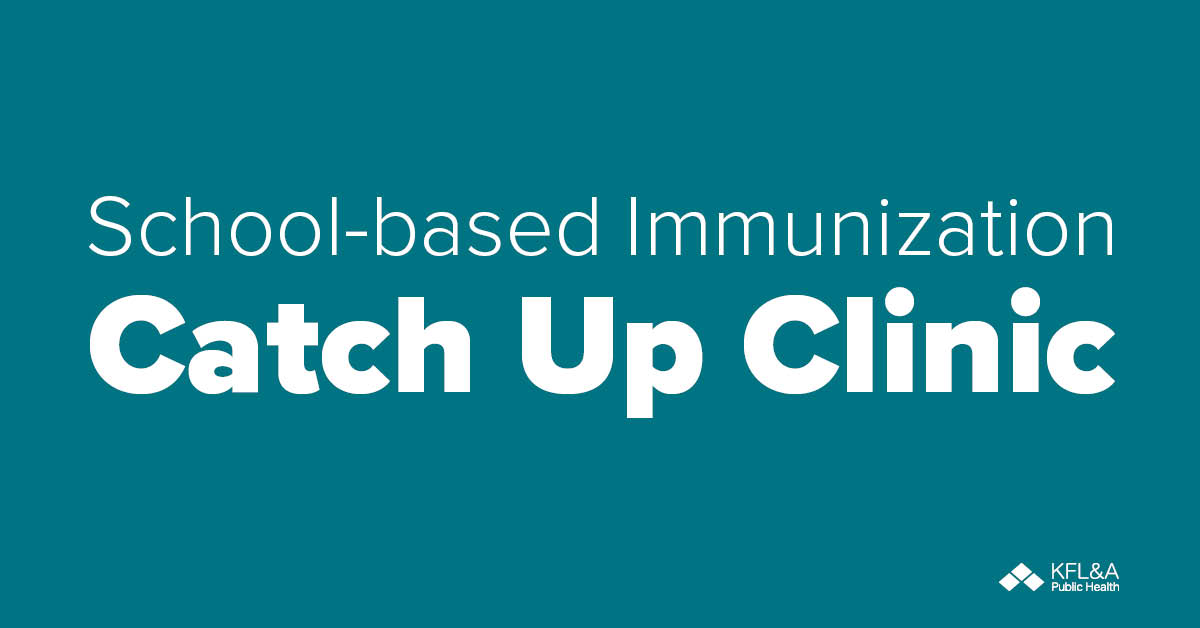 A catch-up clinic for Grade 7 and 8 students missing routine immunizations to attend school will be held at the KFL&amp;A Public Health Napanee office on Friday, November 25, 2022.
Book your appointment now! kflaph.ca/appointments