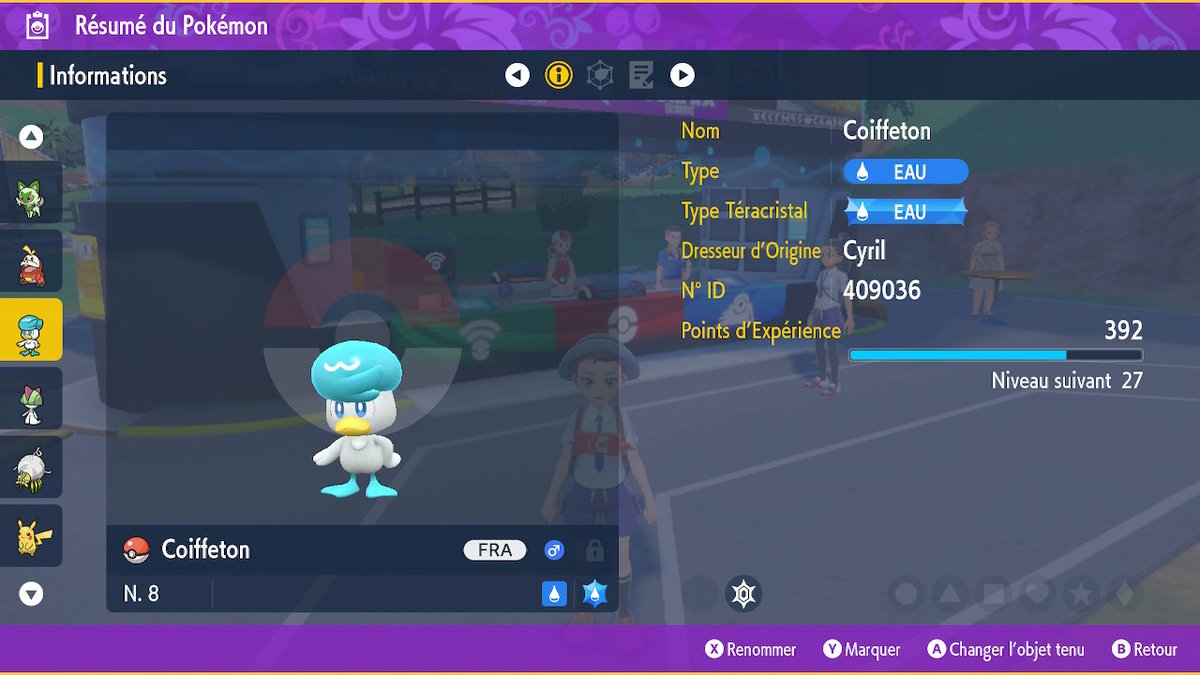 PurpleSobralia's tweet photo. Merci à mon chéri graçe a lui j'ai les 3 Staters #PokemonEcarlateViolet #NintendoSwitch https://t.co/HVO88zY2pu