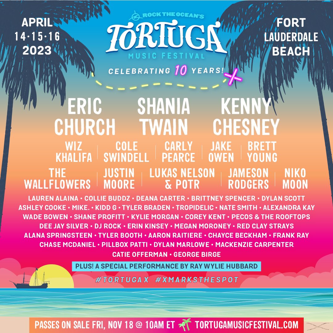 Tortuga Music Festival lineup 2023