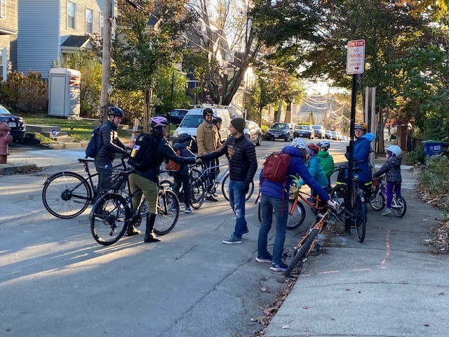 Successful bike bus to Argenziano School this morning with Mayor @katjballantyne and Superintendent Curley!