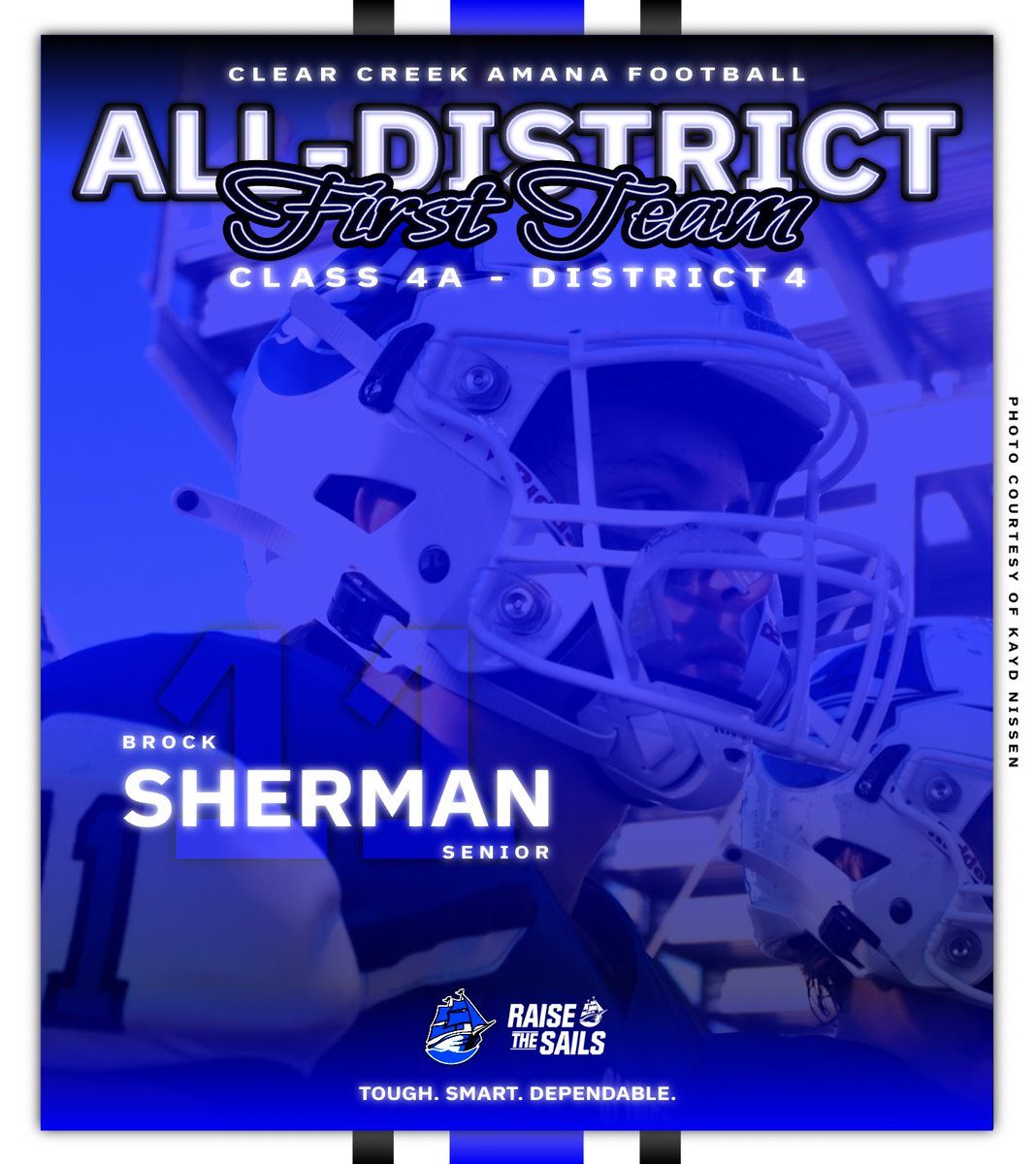 𝘽𝙧𝙤𝙘𝙠 𝙎𝙝𝙚𝙧𝙢𝙖𝗻 - Sr.
≫ First Team All-District

Congrats, 1️⃣1️⃣ 👏

🔵🏈⚪️

#TSD // #RaiseTheSails