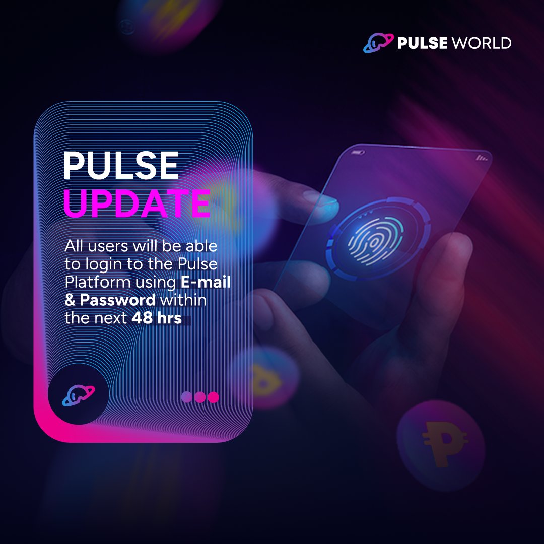 PulseSocials's tweet photo. The Pulse Metaverse platform will soon have a new upgrade that will allow you to log in using your email address and password.
#metaverse #blockchain #pulseworld #virtualreality #cryptonews #defi #altcoins https://t.co/DVbWt2UBER