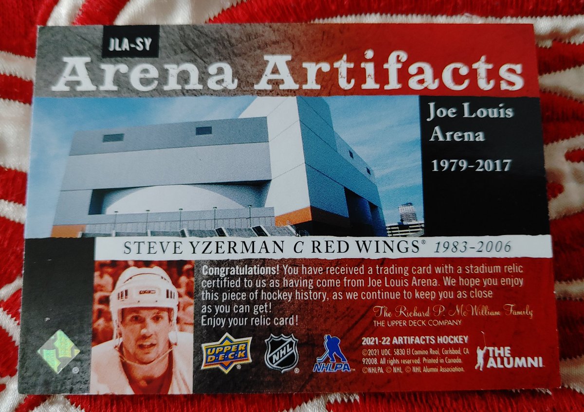 CLESSTER33's tweet image. #yzerman @UpperDeckSports Arena Artifacts.