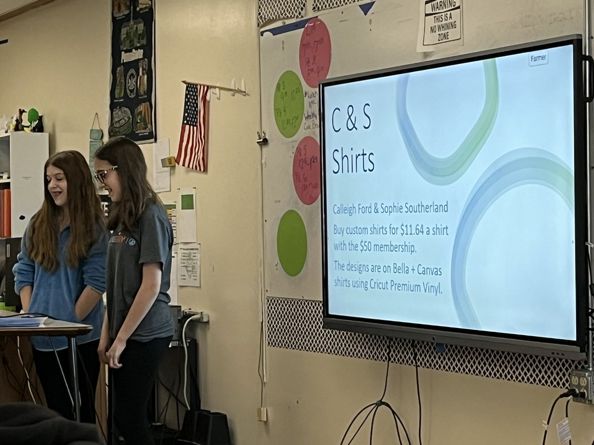 Another next level class at @gms_tn 
Chocolate choices
C&amp;S shirts 
Cow Co.

Pre-Honors Math pitching their new businesses, creating functions, and explaining profits. #RISEasONE <a href="/racheladamstn/">Dr. Rachel Adams</a>