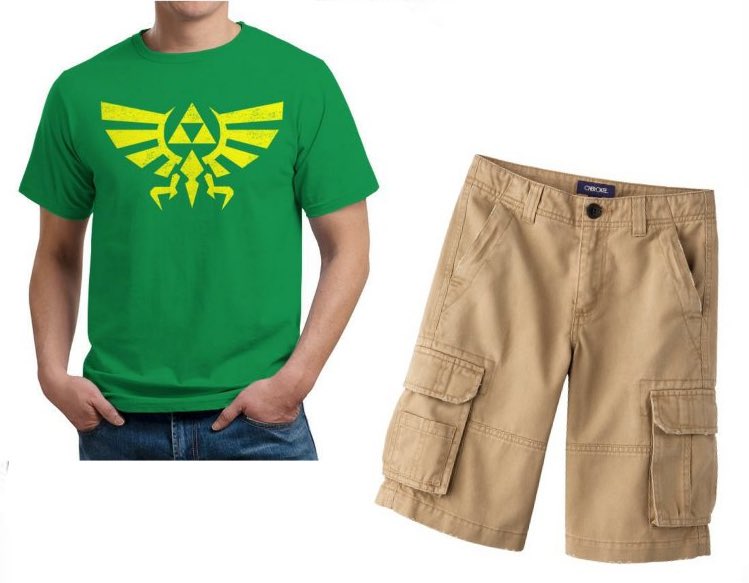 Green Zelda Shirt and Cargo Shorts