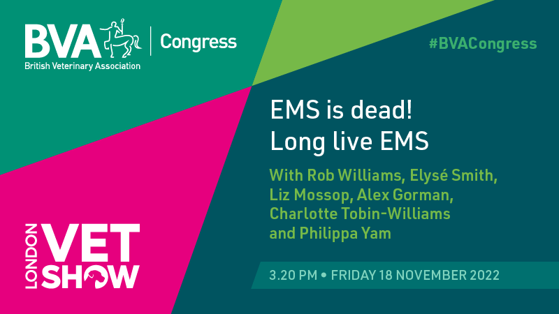 BritishVets's tweet photo. What role should #EMS play in a modern veterinary curriculum? Our last #BVACongress session considers the challenges &amp; opportunities for EMS providers, students &amp; vet schools. 1/n
@VetPartnersLtd @mossposs @vethealthUK @AVS_UK_Ireland  @LivUniVets @YamPhilippa @UofGlasgow @MalcM https://t.co/Sd2RvEbxCM