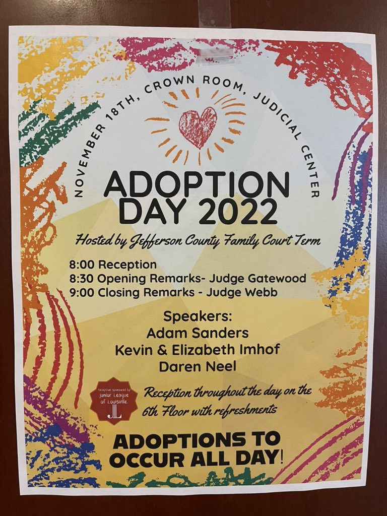 What an incredible experience to kick off the holiday season and celebrate National Adoption Day! ❤️<a href="/JLLouisville/">Junior League Lville</a> is proud to sponsor today’s reception and celebrate the 26 adoptions happening today. ❤️ #IamJLL #JLBetterTogether #ItStartsWithAWoman