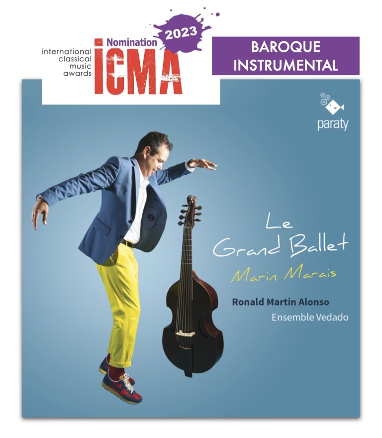 ensemblevedado's tweet photo. Proud and happy that our 💿 Grand Ballet is nominated for Best Baroque Instrumental for #ICMA2023 ! 
So grateful to our musicians, friends, Paraty Label and to the jury members 🙏
🤞fingers crossed ✨ 🌟 #baroque @ResMusica #violadagamba #violedegambe https://t.co/y2HeF8Arci