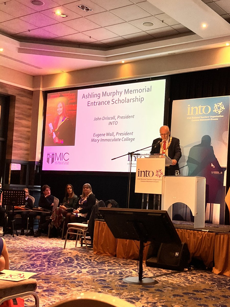 What a bittersweet but beautiful way to start this years #intoeducationconference 💙 Introducing MIC’s new scholarship in memory of #ashlingmurphy <a href="/INTOnews/">INTO (Irish National Teachers' Organisation)</a> #weremember #into #educationconference