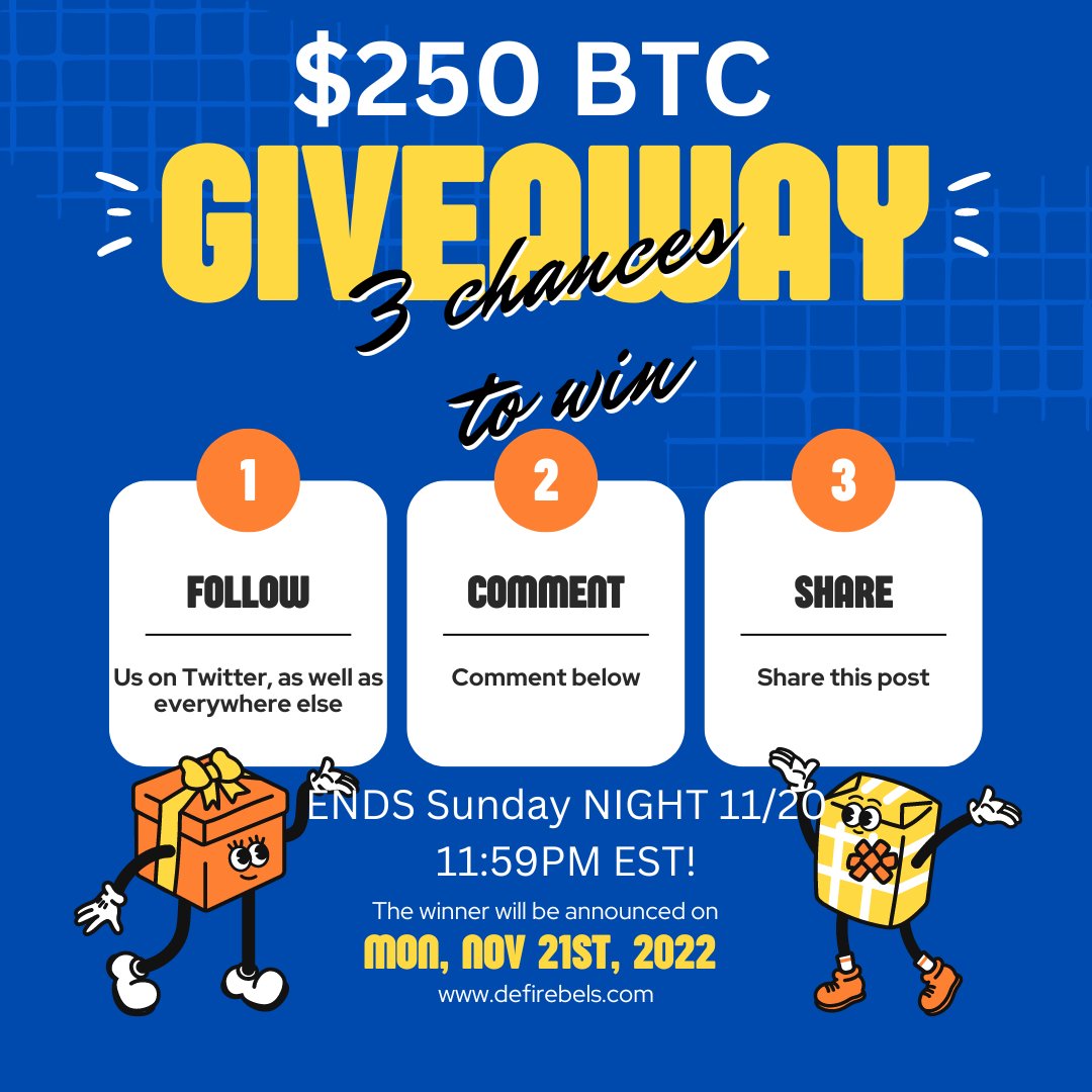 TacticalET's tweet photo. 🔥Weekend #Giveaway Time!!!🔥
🚀$250 $BTC #bitcoin🚀

$100 BTC to a Twitter follower, $100 to a person who is following us on youtube, and $50 Randomly following elsewhere, linktree below or in bio

People already following included, must do below!

Retweet, like, comment, follow https://t.co/x9ipN5RKNw
