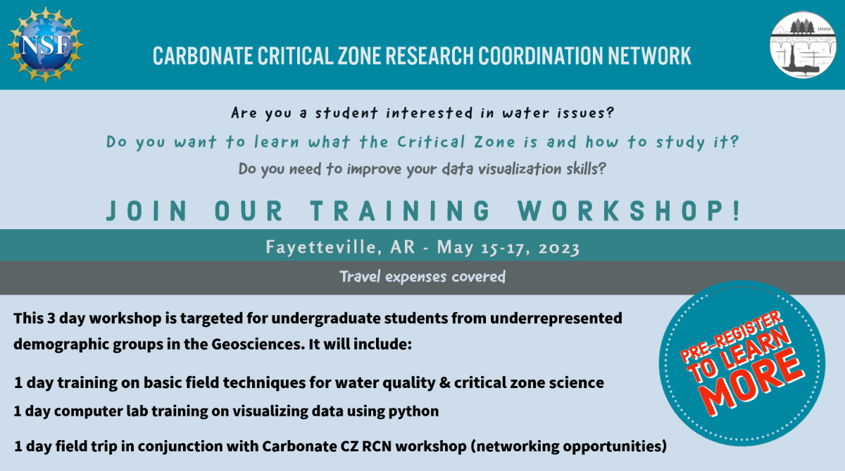 KarstRCN's tweet photo. 📢Undergraduate students interested in water issues! 
This is a unique training opportunity (travel expenses covered). If you are interested, pre-register and we will send you more details about the selection criteria and agenda. https://t.co/3zLwxxJBAA https://t.co/PtR3Zb72OQ