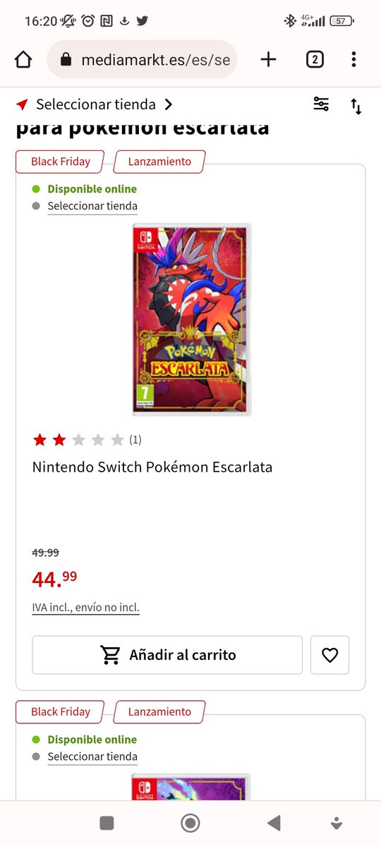 tutokis's tweet photo. @SpiderFran3 @VideojuegosGAME En @MediaMarkt_es está a 44'90. https://t.co/8F4TpCRnqo