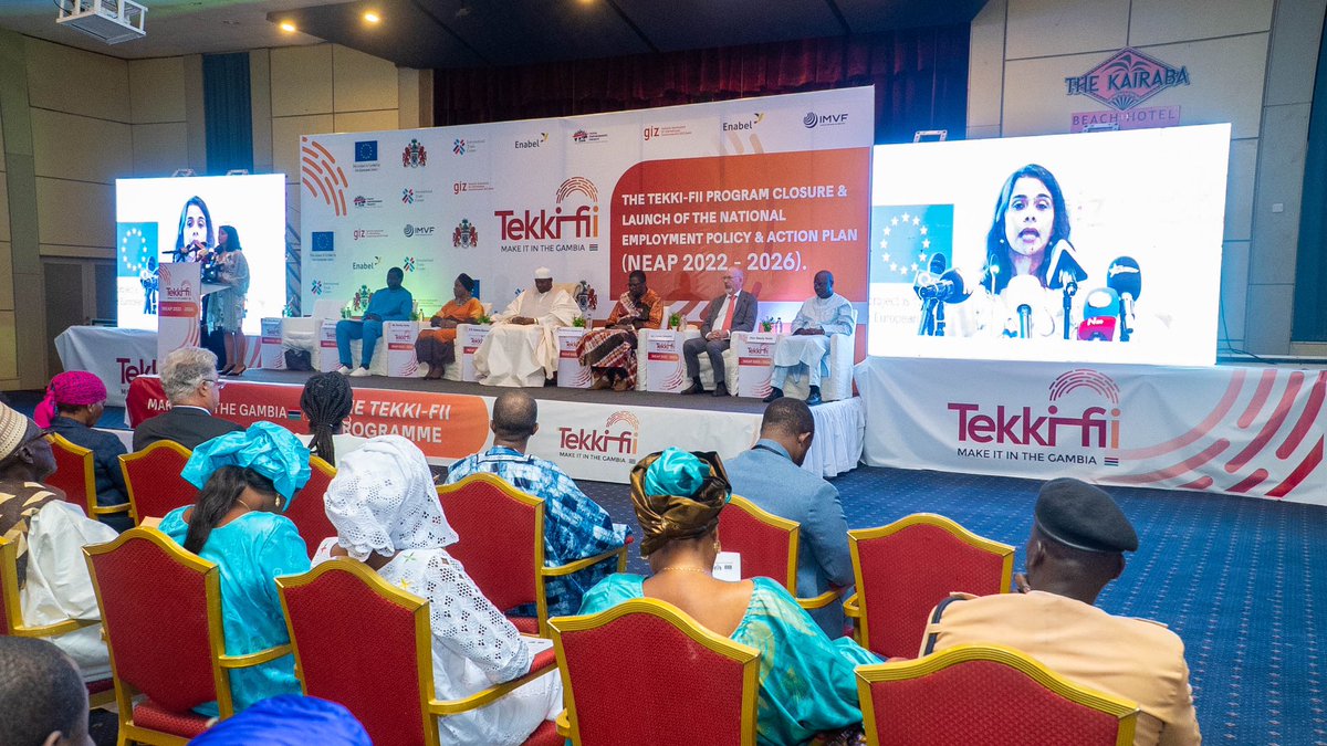 stateofmic's tweet image. Employing our event management &amp;amp; multimedia services, we assisted @ITC_Gambia in concerting the closing of the #TekkiFii project and launching of The Gambia national employment policy &amp;amp; action plan (NEAP 2022-2026) by @BarrowPresident 
#TekkiFii
#MakeItInTheGambia