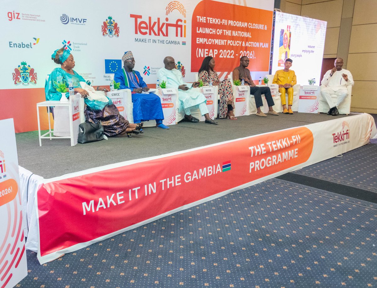 stateofmic's tweet image. Employing our event management &amp;amp; multimedia services, we assisted @ITC_Gambia in concerting the closing of the #TekkiFii project and launching of The Gambia national employment policy &amp;amp; action plan (NEAP 2022-2026) by @BarrowPresident 
#TekkiFii
#MakeItInTheGambia