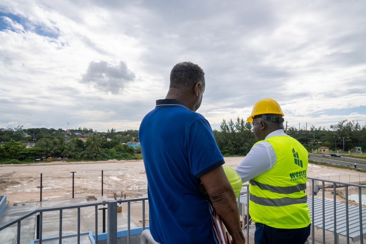 HonPhilipEDavis's tweet photo. Our country has produced many talented young people in professional baseball, including @j_chisholm3 and @l_fox24. Yesterday I toured the construction of our National Baseball Stadium, which will be an investment in sports development in our country to build on their success. https://t.co/S69ODBjTsM