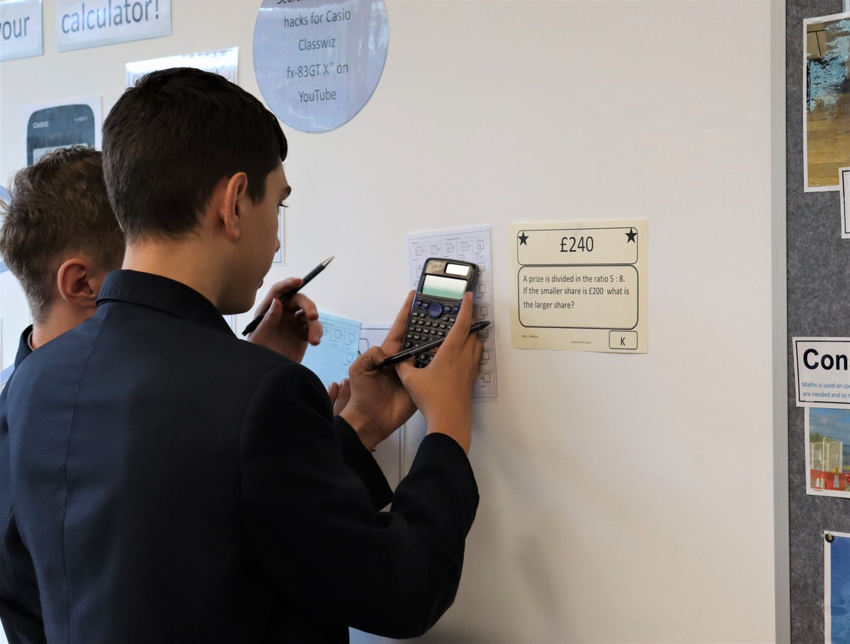 SSTMaidstone's tweet photo. We also did a Math treasure hunt on Wednesday. Our Year 9s had to answer a question to collect a letter which led them to the next question and reveal the secret word #MathsWeek2022 https://t.co/uR1zIyZFfu
