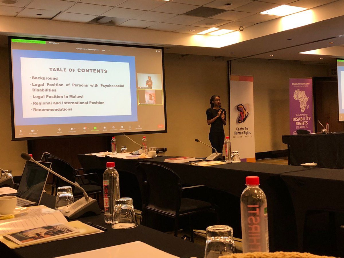 It is always a pleasure participating in <a href="/CHR_HumanRights/">CentreForHumanRights</a> events that continously create spaces for persons with disabilities. It was an absolute pleasure presenting on Migration and Psychosocial Disabilities in Malawi. #NothingAboutUsWithoutUs I am somewhere on that screen 😂