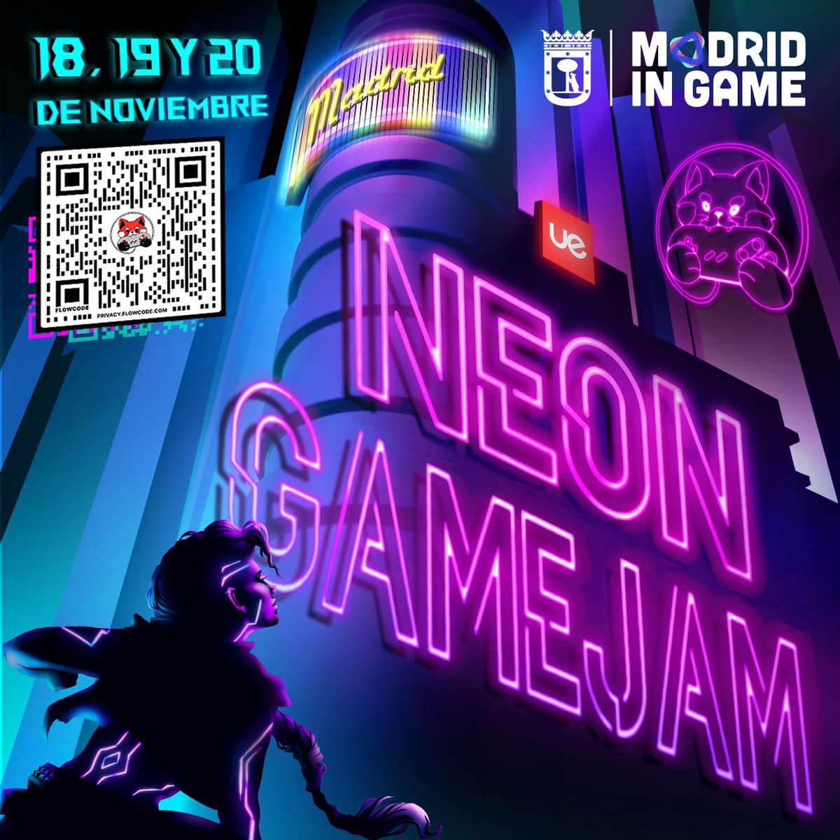 👾¡COMIENZA NEON GAMEJAM!

🏢Ya puedes disfrutar de este evento en las instalaciones de la <a href="/UEuropea/">Universidad Europea</a> , donde se buscará crear un videojuego en un plazo de 72 horas. 🎮

👨‍💻Se impartirán talleres de desarrollo, diseño y apartado artístico de videojuegos.

👏¡Mucha suerte a todos!🙌