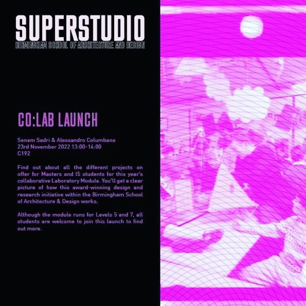 Its almost that time of year again…..
No, not Christmas, but our co.lab launch!!! 🚀 

We have 9 great live projects for students to choose from. Each dealing with their own interdisciplinary approaches and partners.

Welcome and thank you for collabo… instagr.am/p/ClGw8X1j9ce/