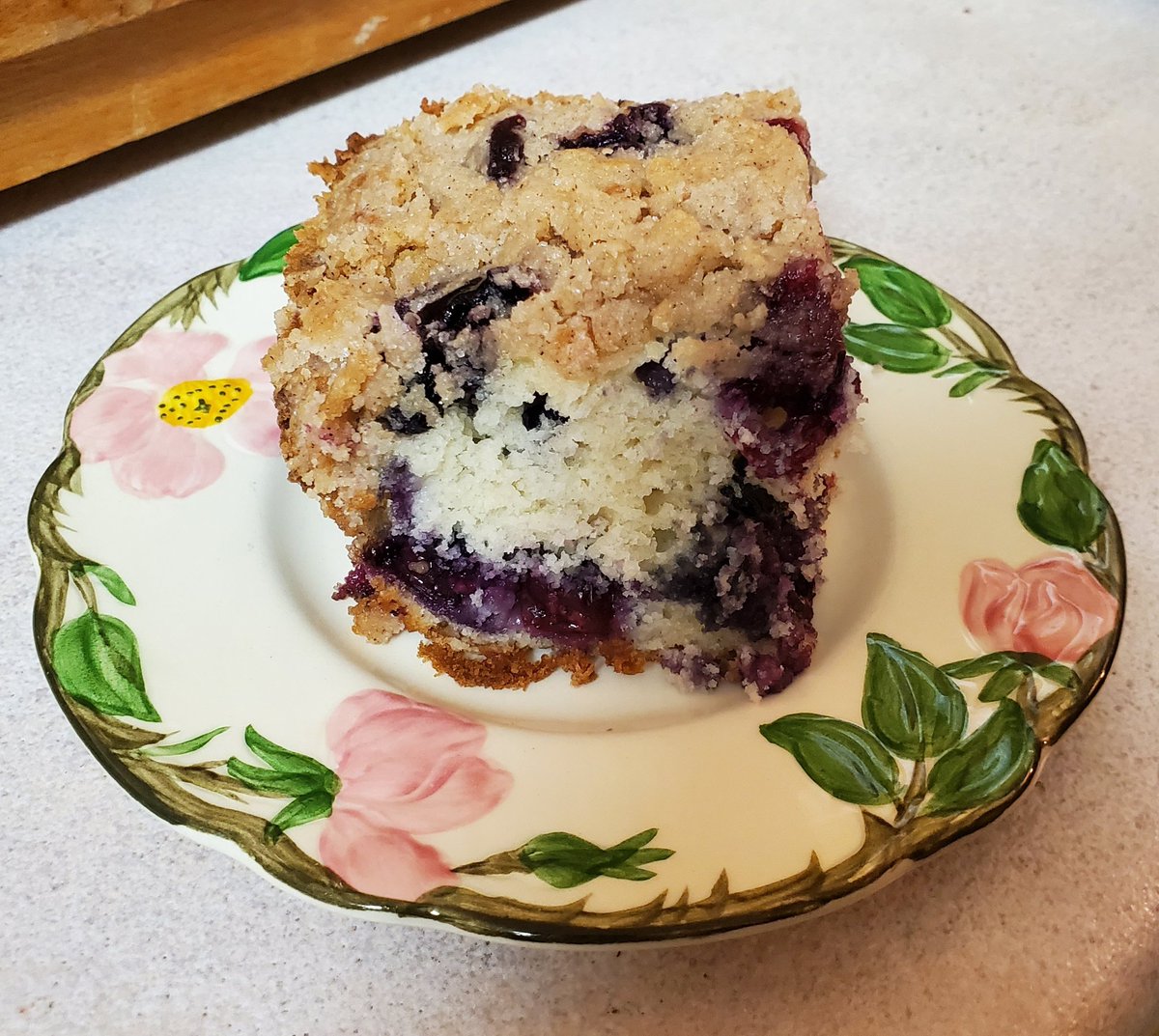 And lo! There was blueberry buckle, and it was good. And then the baker didst go forth, seeking for the lands of the Mastodon and perhaps beyond.