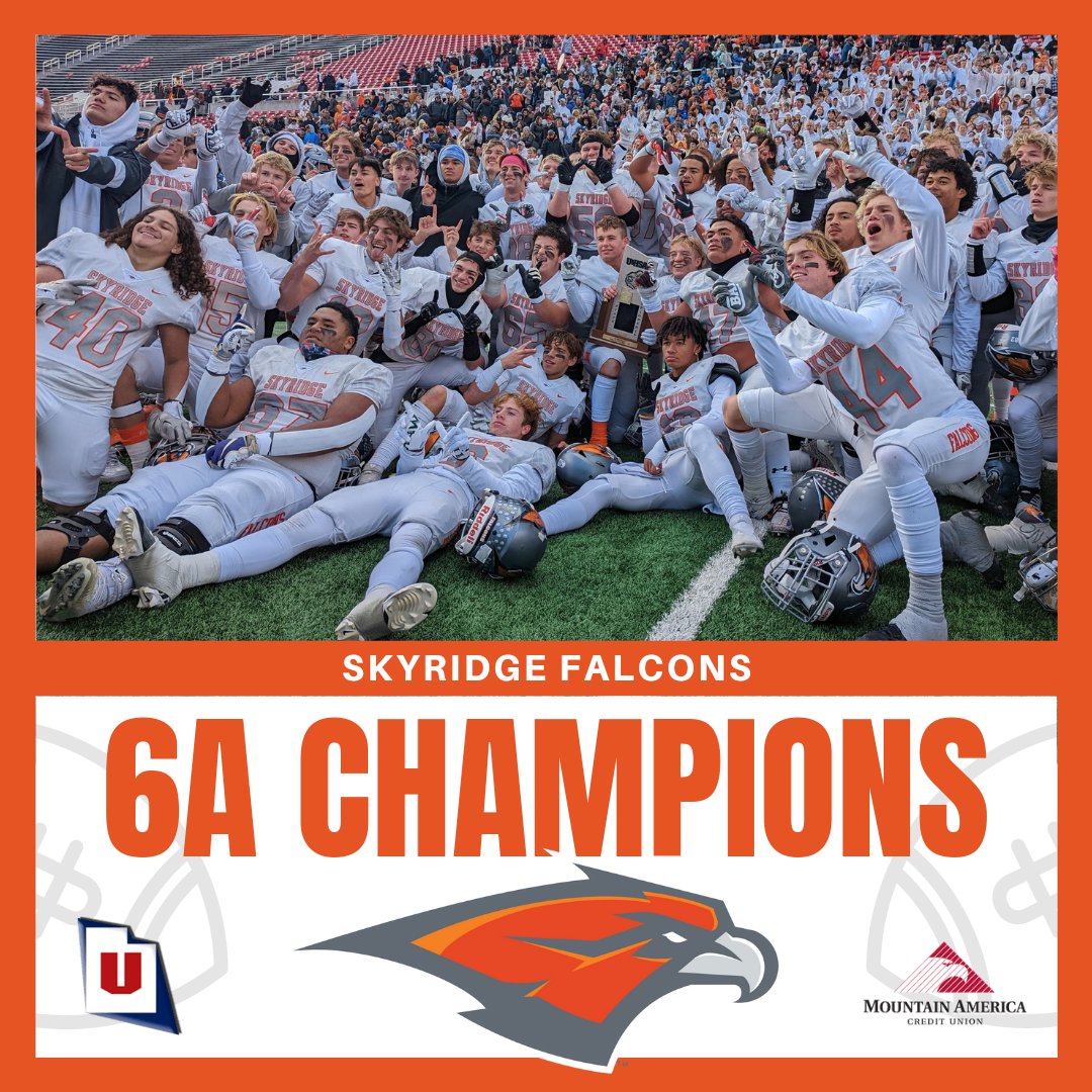 For the first time in school history, the <a href="/skyridgefalcons/">skyridgefalcons</a> are <a href="/MountainAmerica/">Mountain America CU</a> 6A football champs! 👑
