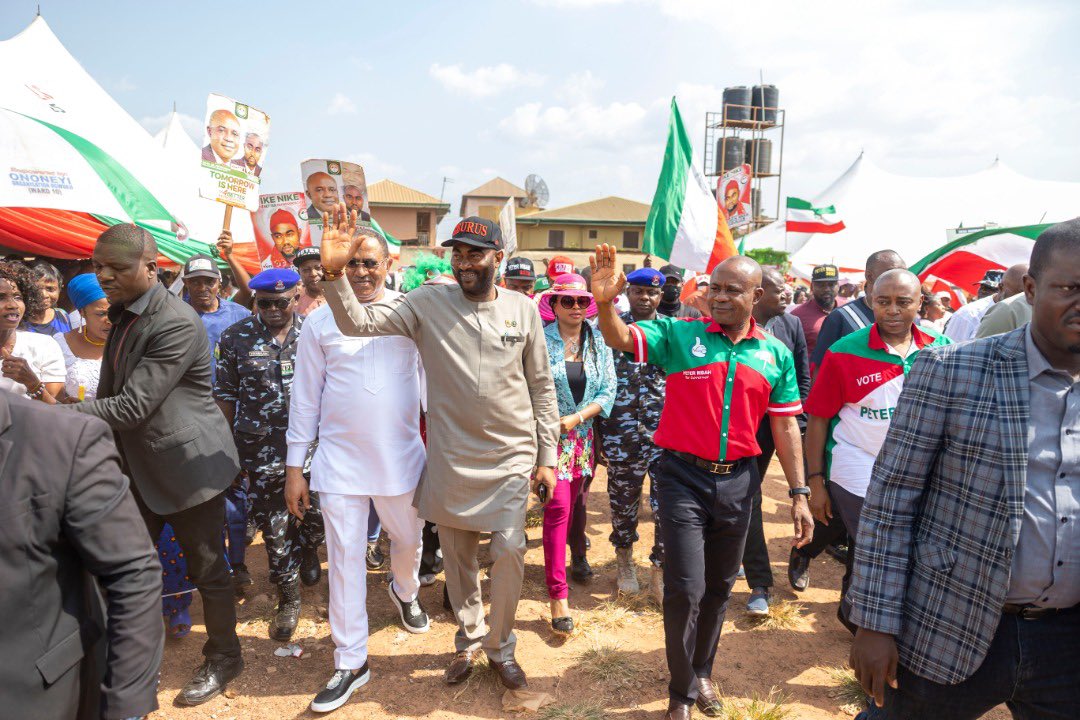 PNMbah's tweet photo. The massive crowds at today’s town hall meeting at Enugu East and Enugu East Central Dev Centers confirmed our party’s popularity and wide acceptance in the area. We must do our utmost best to sustain their faith in the only party they’ve known since 1999.
#TomorrowIsHere https://t.co/tINDNdQU7t
