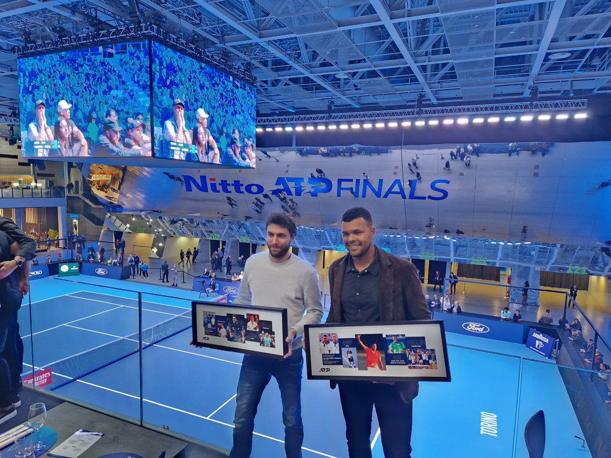 GillesSimon84's tweet photo. Merci @atptour pour l’invitation à Turin, le cadre et la cérémonie . C’est un honneur.
Mon @tsonga7 , on arrive ensemble , et on repart ensemble. Heureux d’avoir partagé tout ça avec toi 😘 https://t.co/bsjnHNdqp0