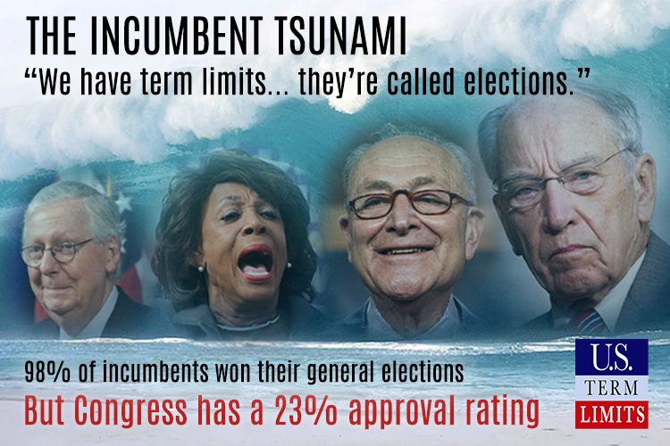 USTermLimits's tweet photo. When 98% of the Congress gets re-elected, the system is broken and it’s time for a change. Term Limits Now! Like and share if you agree.
#TermLimitsNow #TermLimitCongress #TermLimits https://t.co/IVCbzurnEO