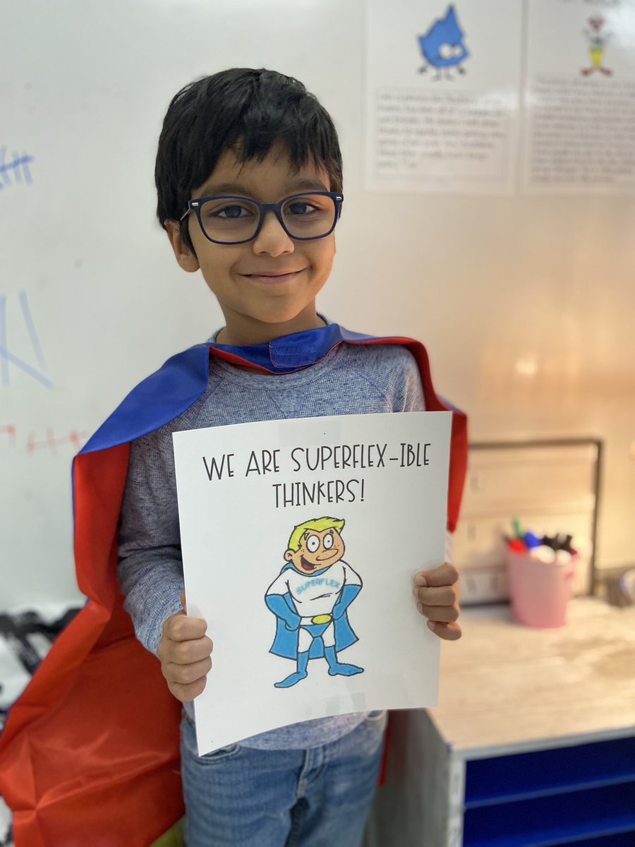 CONGRATULATIONS to our very first Super-Flexible Thinker of the day! This student worked hard to defeat Was Funny Once to keep his body in the group during our whole group lessons! We are so proud of him!! 😄 <a href="/MrsBeltranGPE/">Anissa Beltran</a>