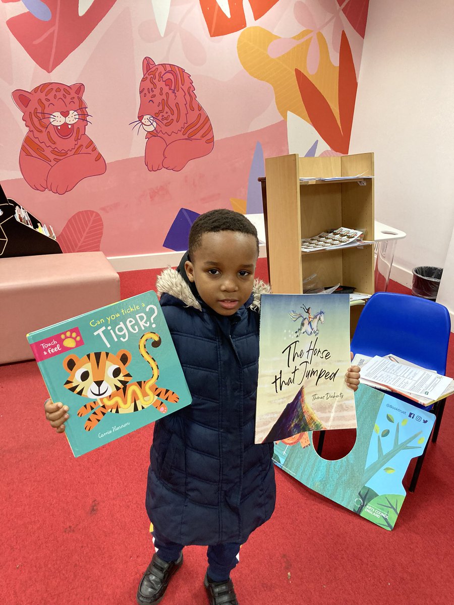BromLibraries's tweet photo. Thanks to all who came to the 2nd session of @Booktrust #StorytimePrize Group today at #OrpingtonLibrary. We enjoyed reading #TheHorseThatJumped by #ThomasDocherty &amp; #CanYouTickleATiger by #BobbyBrookes &amp; #CarrieHennon &amp; colouring in tiger pictures too! @LBofBromley @Better_UK https://t.co/qu6sJmCmZI