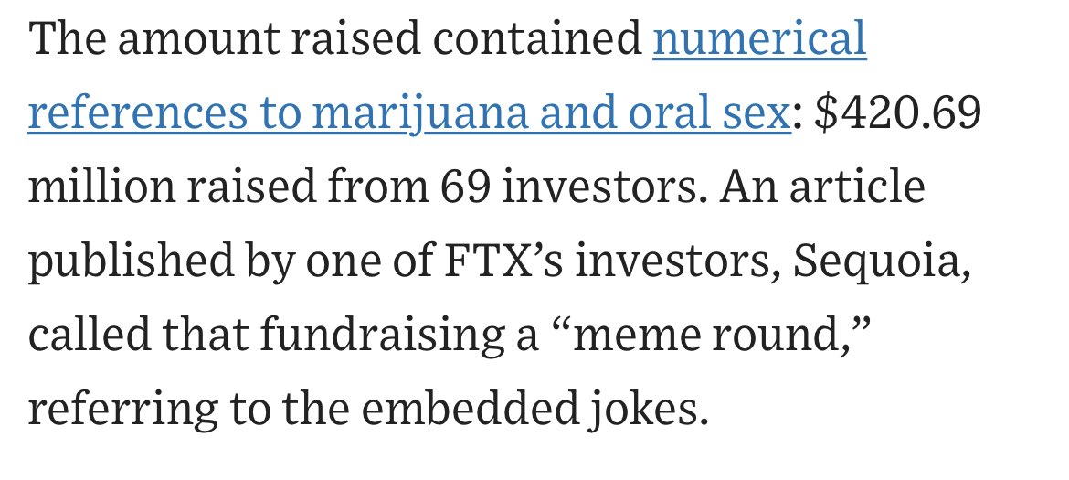 Thanks for doing journalism ⁦<a href="/WSJ/">The Wall Street Journal</a>⁩. I wonder how Sequoia LPs like the number zero. They can call that the meme return.